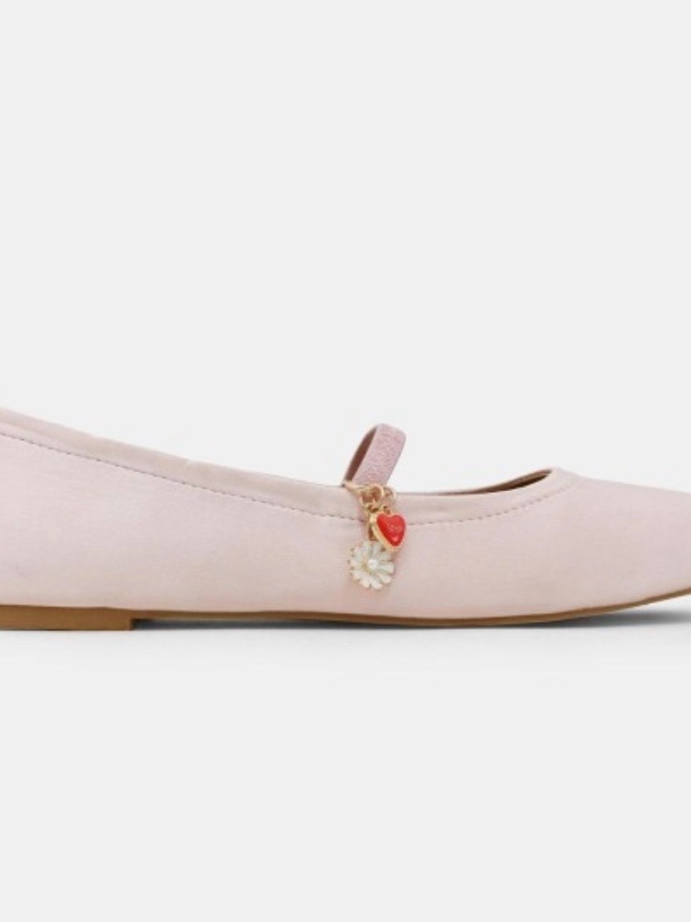 Satin Mary Jane Ballet Flats with Charm - Pink,
NIB